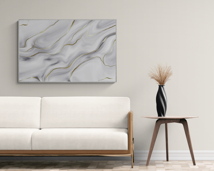 Abstract - Milky White & Gold Marble