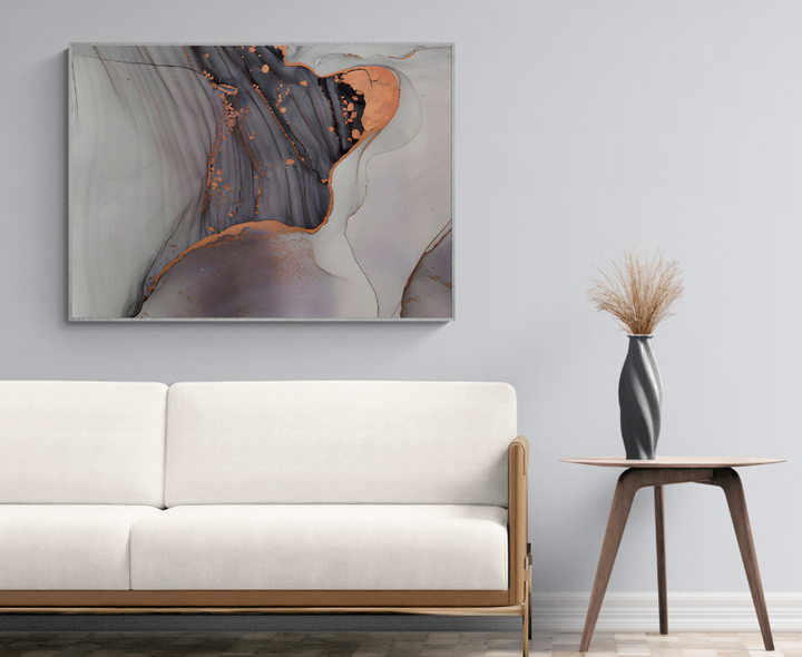 Modern Abstract Wall Art - Evocotive Marble Bronze Effect