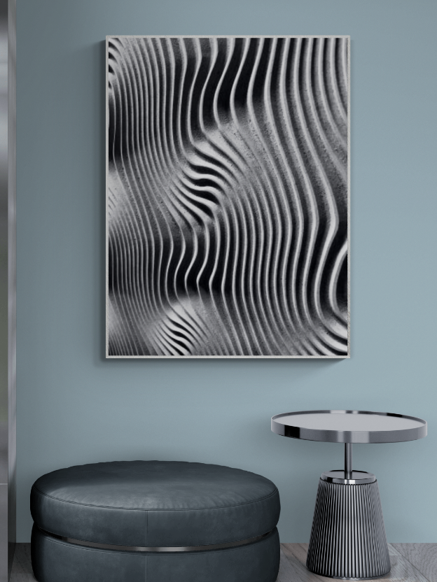 Modern Abstract Wall Art -  Linear Movement in Black & White