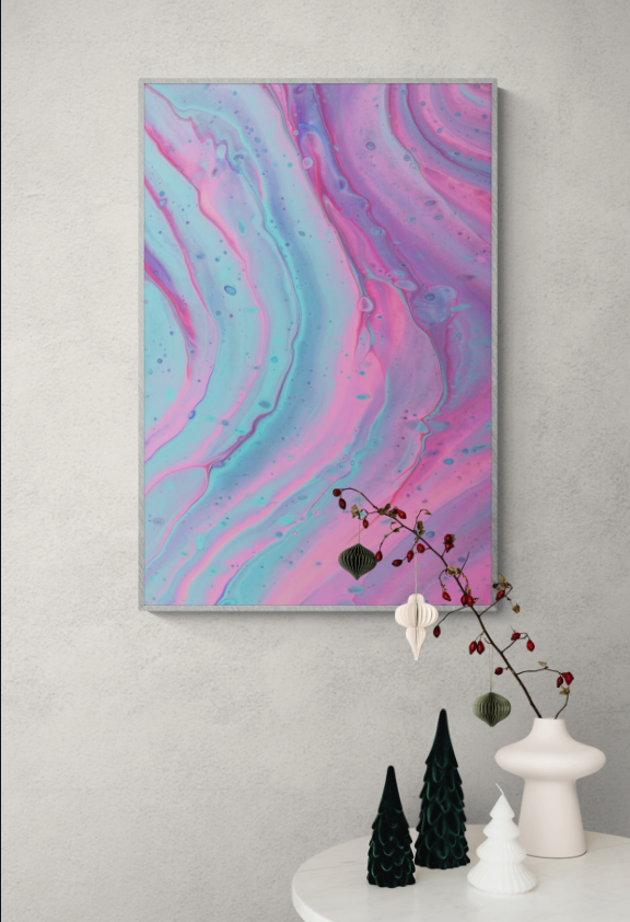 Abstract - Blue & Pink Acrylics