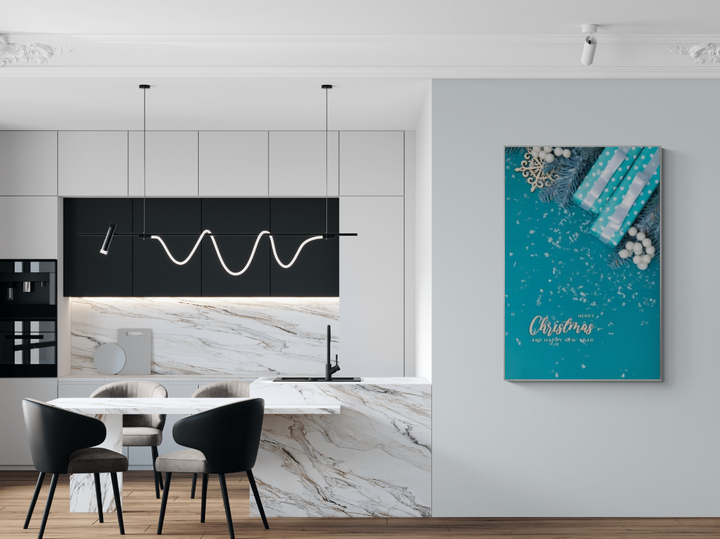 Holiday Themed Wall Art Ideas:  Elegant Blue Christmas