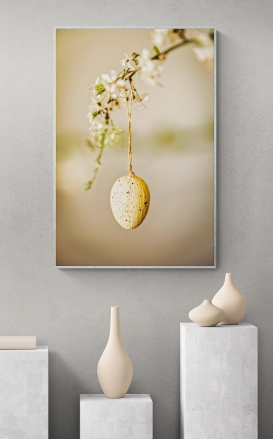 Easter Egg Hanging from Apple Blossom