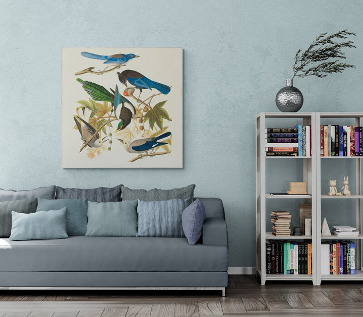 Vintage Themed Wall Art Ideas:  English Blue Birds