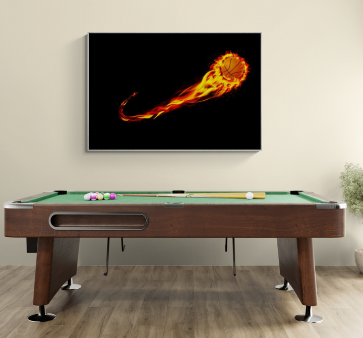 Flaming Basketball Illustration