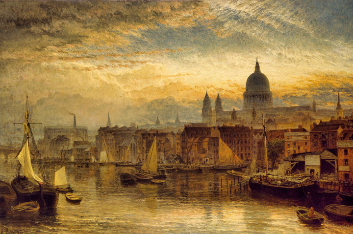 St Paul's from the River Thames, 1877 By Henry Dawson