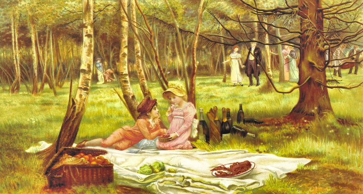 Young Love Picnic 19th Century illustration