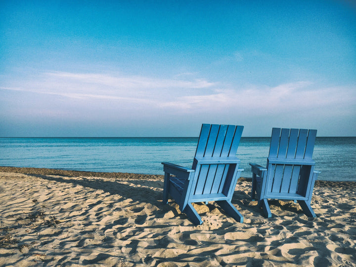 Blue Wooden Beach Chairs