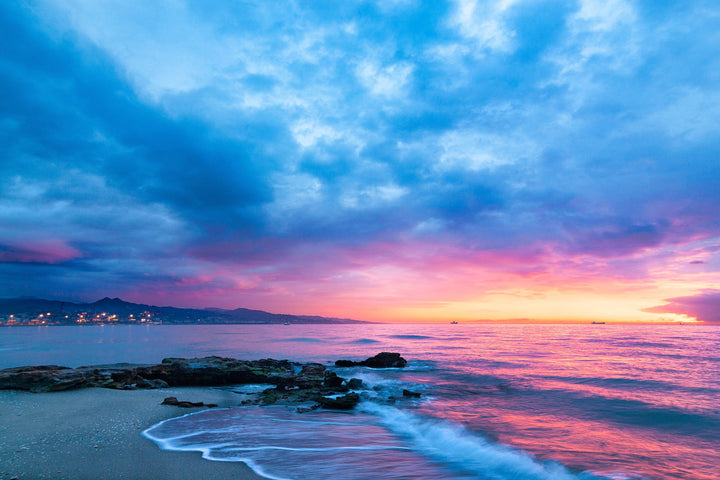 Sunset over Sea & Rocks