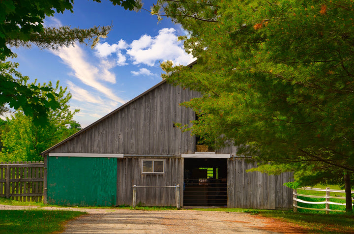 Grey & Green Country Barn
