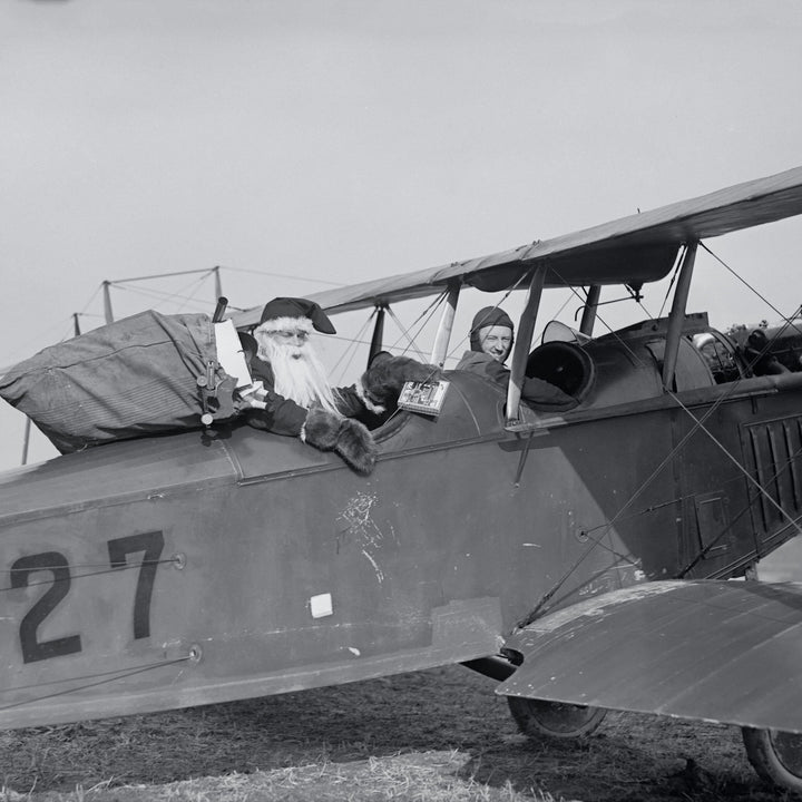 Christmas - 1921 Santa in Aeroplane