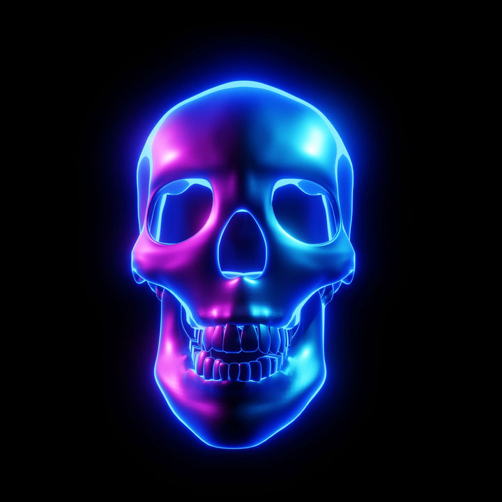 Glowing Skull on Black