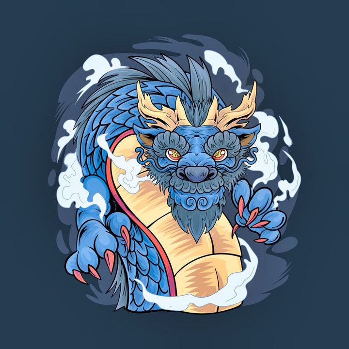Blue Chinese Dragon Head