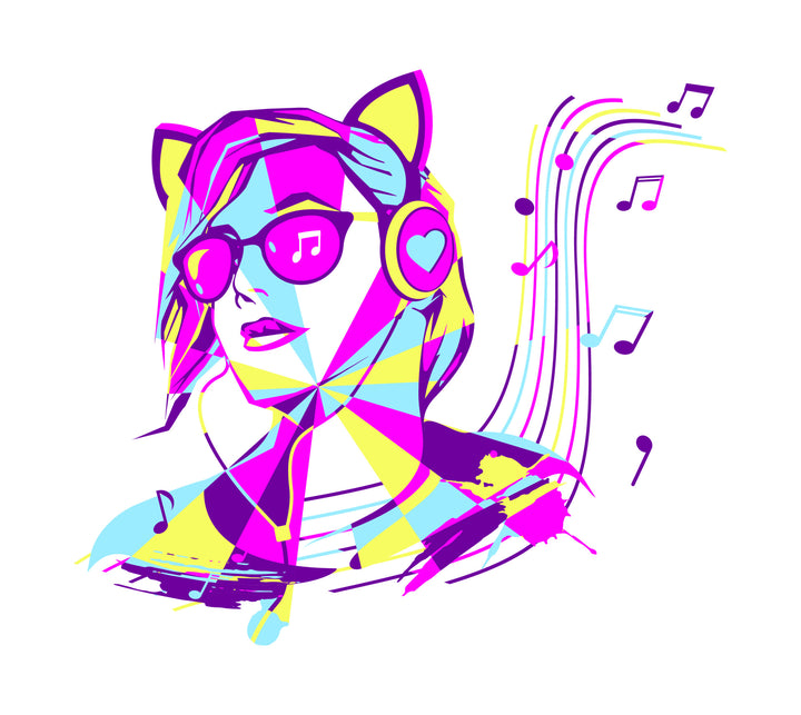 Cool Girl with Headphones