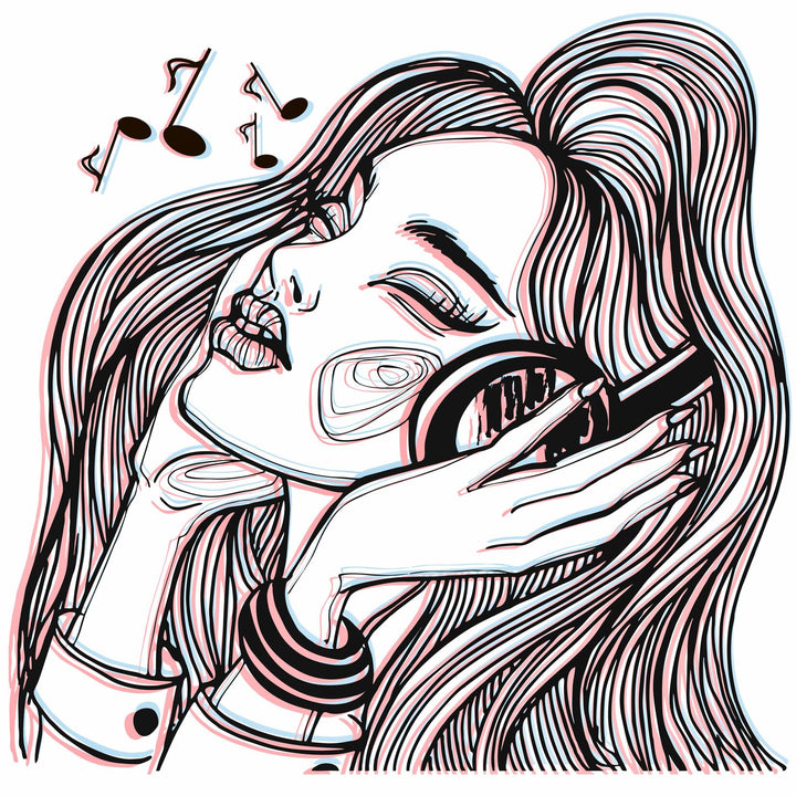 Cool Chick Listening to Music