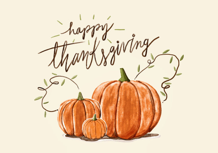 Happy Thanksgiving Pumpkin Illustration